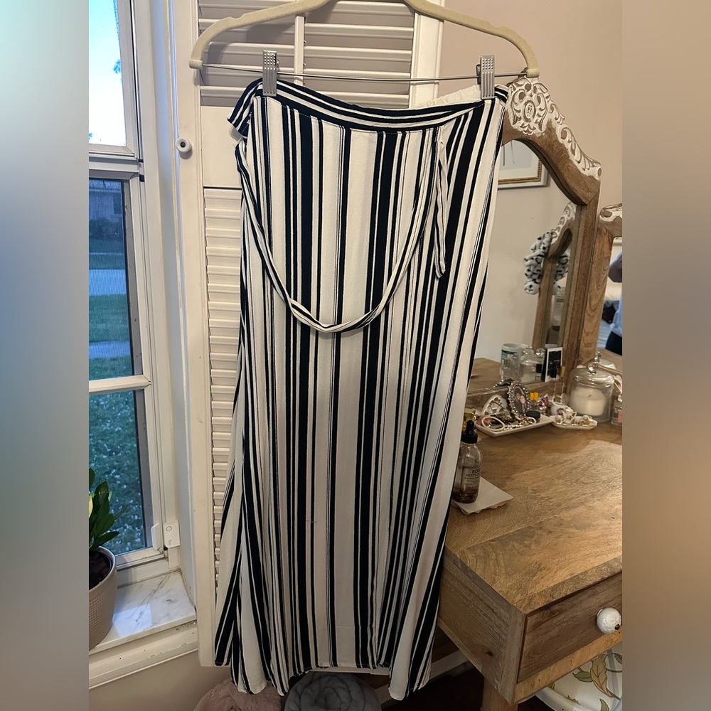 Black and White Wrap Skirt